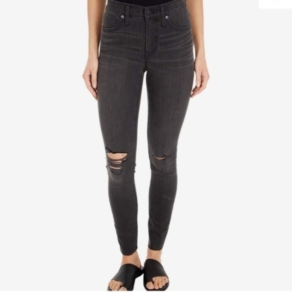 Madewell Mid-Rise Skinny Jeans in Washed Black Sea size 26